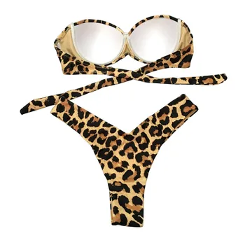 Damer Badedragt 2019 Leopard Bikini Passer Jakke Badedragt Brasiliansk Kvinde Sommer Strandtøj To-Stykke Sexet Bikini