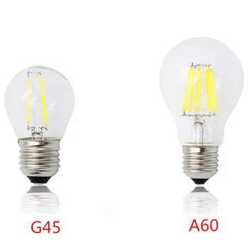 1 - 10stk LED Glødelamper Pære E27 6W E14 12W 18W 24W Klart Retro Edison-lampe lys Glødelampe A60 G45 220v AC Super lyse