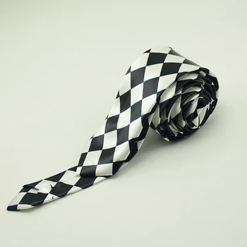 1 stykke Mode Slank Tis For Mænd Brudgomme Tørklæder Grid Trykt Mærke Gravata Cravat