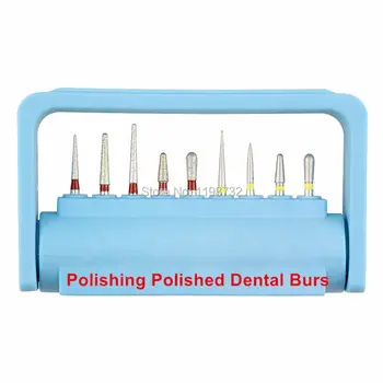 1 sæt Dental Lab Materialer Diamant Burs Polering Poleret Dentale Burs Indehaveren Blok Høj Hastighed Håndstykket Tandlæge Produkter