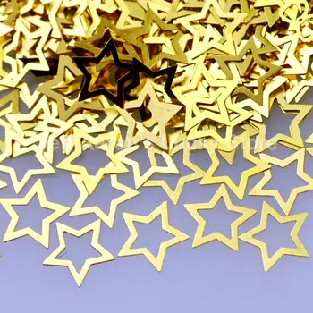 1000PCS guld metal negle folie decals 3d nail art dekoration værktøjer mærkat legering skive søm paillet-stjernede form 01