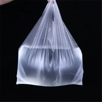 100pcs Gennemsigtige plastikposer Shopping Taske Supermarked Poser Med Håndtag Emballage til Fødevarer indkøbspose Emballage til Fødevarer