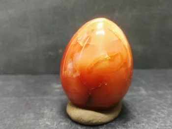 104.7 gNatural farve rød agat æg polering kvarts krystal healing sten, møbler, tilbehør