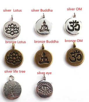 108 perler 8mm elastisk justerbar Lotus liv træ Buddha OM øje Chakra Reiki agat Onyx Yoga Armbånd halskæde fgv234