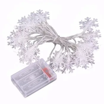 10M 80LED Jul Snowflake LED String Lys juletræspynt Lys til det Nye År bryllupsfest Dekorativ Belysning