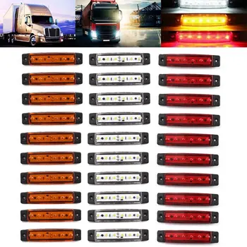 10stk 96 X 20 X 8 Mm 12V 6LEDs sidemarkeringslys-Indikatoren Lyser Bageste Lampe Til Bil, Trailer Bus Lastbil Let At Installere Og Holdbar Firma