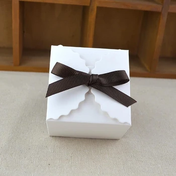 10stk Vintage Retro Mini Kraftpapir Candy Box DIY Fordel gaveæske Kage Emballage Med Bånd Fødselsdag Bryllup Fest Dekoration