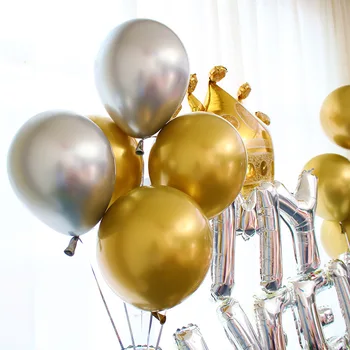 12 tommer 10stk Nye Blanke Metal Perle Latex Balloner Tyk Chrome-Metallic Farver Oppustelig Air Bolde Globos Fødselsdag Part Indretning