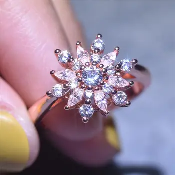 14K Guld Smykker Diamant Ringe til Kvinder Luksus Simuleret Vielsesring Anillos Gemstone Bizuteria Hvid Topas Diamant Fine Ringe