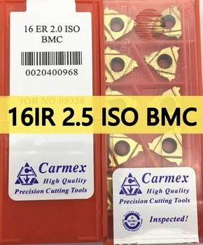 16IR 2.5 ISO BMC 10stk/set Carmex CNC Indre tråd Hårdmetal indsætte Behandling stål Gratis fragt