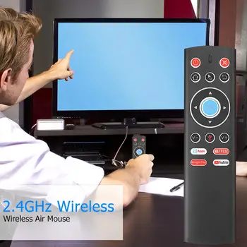 17 nøgler T1+ Voice Fjernbetjening 2.4 G Wireless Air Mouse Mic Gyro IR-Læring Til Android TV Box Google Tablet-Computer IPTV