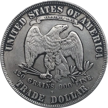 1873-S Handel Dollar MØNT KOPI