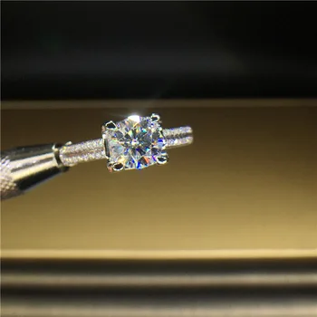 18K 750Au Guld Moissanite Diamant Ring D farve VVS Med nationale certifikat MO-001016