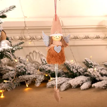 1pc juletræ Hængende Pendel Søde Plys Angel Dukke Legetøj, som Børn godt nytår Xmas Party Gave DIY Hjem Værelses Ornament