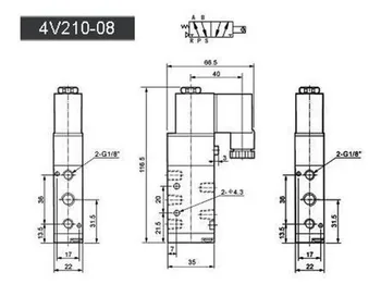 1pc Luft Magnetventil 4V210-08 Med Indikator 5 2-Port Position 2/5 Måde 1/4