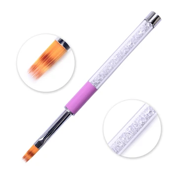 1stk Negle Børste Rhinestone Håndtere Tegning UV Gel Pen Manicure Nail Art Pensel Gradient Maleri Pen Akryl GEL Udvidelse Pen