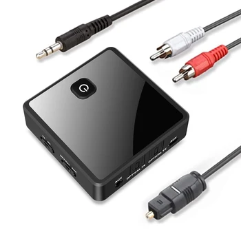 2 i 1 Lav Latency TV Audio Transmitter Receiver Trådløse Bluetooth-5.0-Adapter Til Hovedtelefoner Stereo Musik Med 3,5 mm AUX-Stik