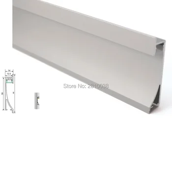 20 X 1M Sæt/Parti Wall washer led aluminium ekstrudering og Al6063 fladskærms aluminium led profil til forsænket væg belysning