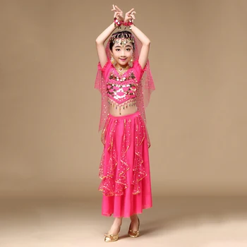 2018 Mavedans Orientalsk Kostumer Børn Mavedans Sæt Piger Indisk Bollywood Praksis Performance Tøj 6stk/sæt