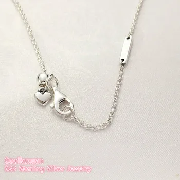 2019 Valentine ' s Day Oprindelige 925 Sterling Sølv Asymmetrisk Hjerte af Kærlighed Halskæde, Klare CZ Smykker Til Kvinder