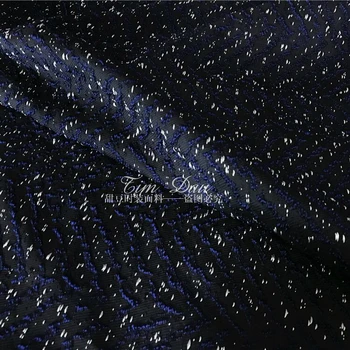 2020 forår og efterår mørke blå tekstur garn - farvet jacquard tøj tekstiler af høj kvalitet kjole brokade stof