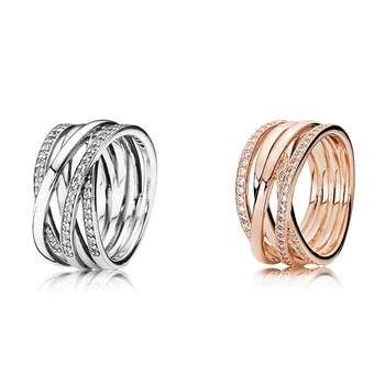 2020 Hot Zircon Indpakning Ring Multi-cirkel Skinnende Personlighed Ring Kvindelige Ring Stabling Viklet ind Hjerte Ring Mode Smykker