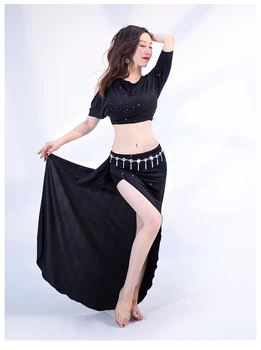 2020 nye mavedans praksis tøj voksen orientalsk dans kjole lang nederdel ydeevne passer til kvinder