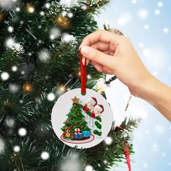 2020 Plast Juletræspynt Ornament Personlig Runde Xmas Hængende Pendel Home Decor Nytår Gaver 2-9 Hoveder