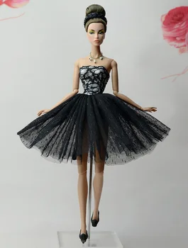 2021 Nye Sort Middag Kjole Outfit, der Passer Sæt til Barbie BJD FR SD Dukke Tøj Rolle Spiller Tilbehør Legetøj til Pige