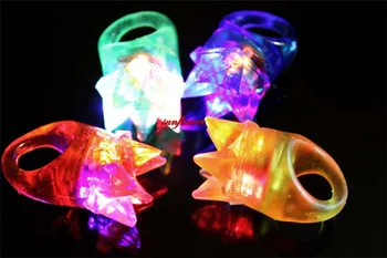 20PC Crown Blinkende LED-Lys Op Jelly Finger Ringe Part Glød Ringe Part Gave Dekoration hjem indretning fødselsdag