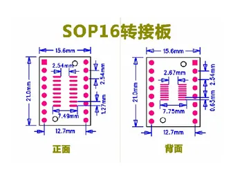20PCS/masse TSSOP16 SSOP16 MSOP16 SO16 SOP16 SOIC16 vende DIP16 1,27 MM / 0.65 MM IC-adapter Stik / Adapter plade / PCB Engros