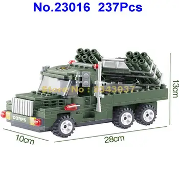 237pcs militære korps transport køretøj lastbil 1 building block-Toy