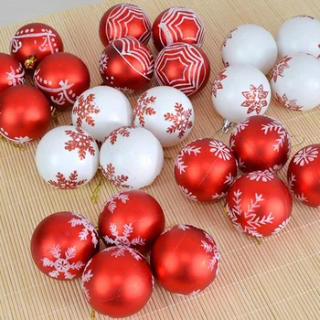 24 Jul Dekoration Bolden Træ Ornamenter Plast Udsmykning Legetøj 6 cm Bold Gadgets på juletræet Ny