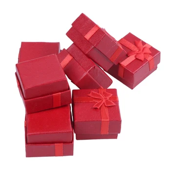 24-Stykke Gift Box Set - Firkantet Ring smykkeskrin til Jubilæer, Bryllupper, Fødselsdage, Assorterede Farver