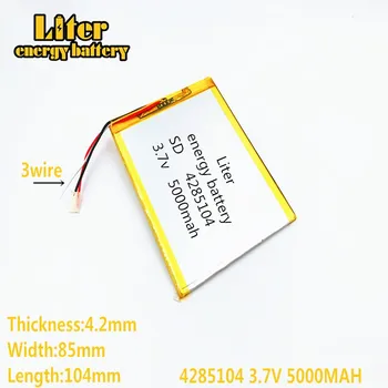 3,7 V 5000mAh 4285104 3 wire Lithium Tablet PC Batteri med protection board Polymer batteri