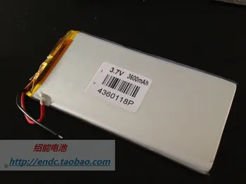 3,7 V lithium-polymer-batteri 4360118 3600mah MP4 / 5 slank håndholdte tablet batteri