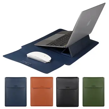 3 I 1 PU Laptop-Taske, til MacBook Air Pro 13 Tilfælde Ærme Bærbare computer Stå musemåtte Computer Tilbehør til Xiaomi Dække Vandtæt