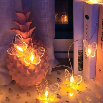 3 Meter 20 LED Butterfly String Lys Batteri Drevet Krans Fe Lampe til Soveværelset, Haven Bryllup julefrokost Dekoration