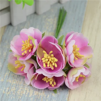 300pcs/masse Mini Silke Kunstige Cherry Rose Buket Blomster Til Bryllup Udsmykning DIY Scrapbooking, Håndlavede Falske Blomst Håndværk