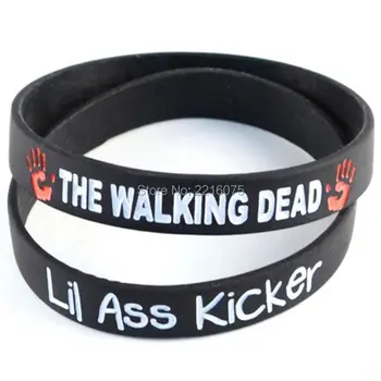 300pcs The Walking Dead Black Lil Røv Kicker silikone armbånd gummi armbånd gratis forsendelse af DHL express