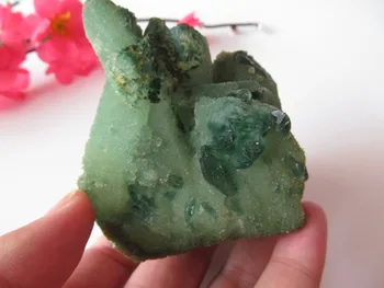 301g Unikke Naturlige Grønne Krystal Klynge Skelet Kvarts Punkt Wand mineral krystal Healing druse vug Prøve naturlige sten