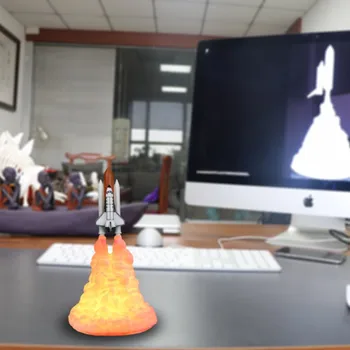 3D Print Space Shuttle Nat Lys Plads Elskere Raket Lys Plads Entusiaster Månen bordlampe Soveværelse Dekoration Gaver