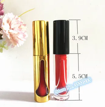 3ML Tomme Hule Design Lip Gloss Container Guld Lip Gloss Rør Klart, Kosmetiske Liquid Lipstick Genopfyldning Botte Sort Låg Sølv