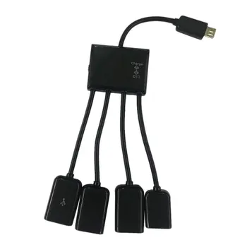 4 i 1 Havne Mikro-USB-HUB-Adapteren med Magt Opladning OTG Hub Vært Kabel Ledning Adapter til Android SmartPhones, Tablets