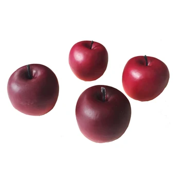 4 stykker Rødt Æble til huse i en Mash Taske til Høst og Taksigelse Dekoration