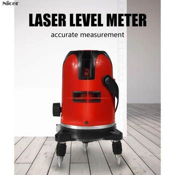 5 Linje 6 Point Rød/Grøn Laser Niveau Selv-nivellering Vandret&Lodret 360 Graders Justering Større Synlighed Level Laser