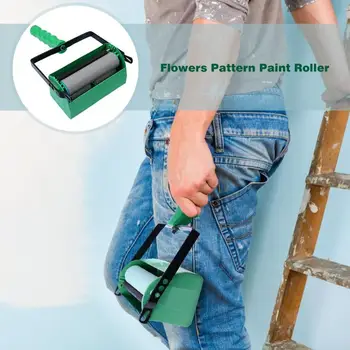 5 tommer Blomster Mønster malerulle vægdekoration Roller Kunst Brush Tool for Hjem Væggen Trykt Børste Enkelt/Dobbelt Farver type