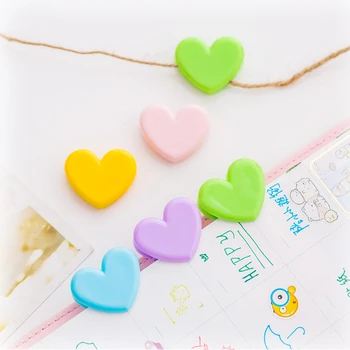 5Pcs/Pack Japansk Stil Papir Klip Bogmærker Klip Office Kærlighed Hjerte Form DIY Dekoration Prop Søde piger Binder skoleartikler