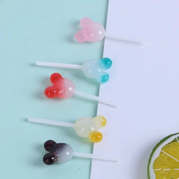 5Pcs Sød Harpiks Lollipops-Dukkehus Part Indretning Farverige Slik Miniaturer Lollipops 4.6*1,6 cm Til Børn Gaver Nye Ankomst