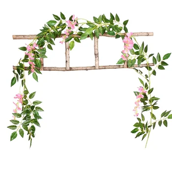 6.6 M Kunstige Blomster, Silke Blåregn Ivy Vin Rattan Hængende Blomster til Bryllup Part Haven vægdekoration hs hs